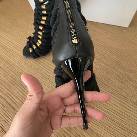 SOLD Balmain ikki leather and cotton sandals - Picture 6 of 14